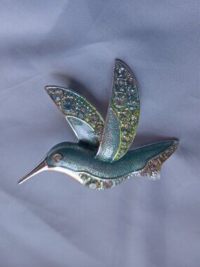 Liz Claiborne Enamel Hummingbird Brooch